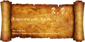 Kapronczai Vajk névjegykártya